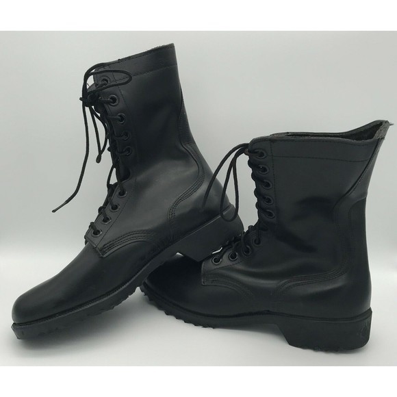 Ro Search Men's Black Combat Boots Mid-Calf Military Nos Vintage Usa Size 8.5r